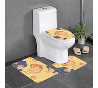 Set di 3 tappeti da bagno con motivo a gufo storto, antiscivolo, assorbenti, spessi e comodi per casa, spa e hotel