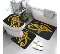 Set di 3 tappeti da bagno in flanella con simbolo dell'occhio di Horus dell'antico Egitto, copriwater antiscivolo e tappetini da bagno, tappetini da a per vasca da bagno, WC, 31,5x20 pollici
