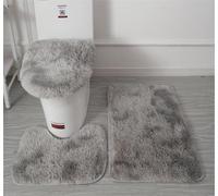 Set di 3 tappeti da bagno in morbida microfibra, tappetino da bagno antiscivolo, soffice e assorbente, lavabile in lavatrice (grigio scuro)