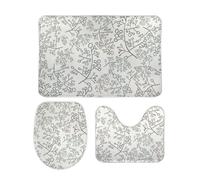 Set di 3 Tappeti da Bagno malistic Pattern Dark Elements Lavabili Tappetini Per WC Traspiranti Tappetino a Forma di U per Bagno Docce