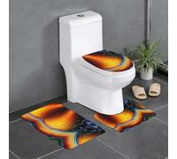 Set di 3 tappeti da bagno senza cuciture con texture a olio d'acqua, antiscivolo, assorbenti, spessi e comodi per casa, spa e hotel