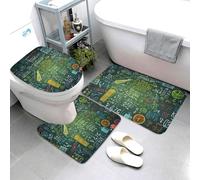 Set di 3 tappeti da bagno super assorbenti, set di tappetini da bagno antiscivolo, tappetino da bagno lavabile, tappetino contorno e coperchio del WC, domanda matematica, tappetini da bagno per bagno