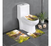 Set di 3 tappetini antiscivolo da bagno 61 x 40,6 cm HJFCZH Rabbit in The Grass Printing Contour, tappeti ovali e rettangolari per WC, toeletta e servizi igienici