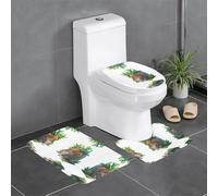 Set di 3 tappetini antiscivolo da bagno 61 x 40,6 cm WHJDPP Cute Puppy on The Reef stampato, tappeti ovali e rettangolari per WC, toeletta e servizi igienici