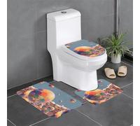 Set di 3 tappetini antiscivolo HYTTER A Colorful Bubble World stampato a forma di U, strettamente attaccato, assorbente e durevole, spesso e confortevole