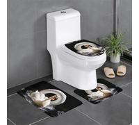 Set di 3 tappetini antiscivolo HYTTER Big White Goose in the Swimming Ring stampato a forma di U, strettamente attaccato, assorbente e durevole, spesso e confortevole