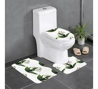 Set di 3 tappetini antiscivolo HYTTER Lily of the Valley con fiori stampati a forma di U, strettamente attaccati, assorbenti e durevoli, spessi e confortevoli
