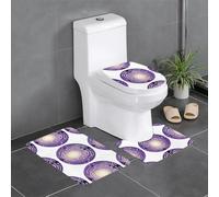 Set di 3 tappetini antiscivolo HYTTER Little Stars in The Purple Vortex stampato a forma di U, strettamente attaccato, assorbente e durevole, spesso e confortevole