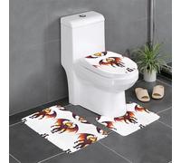 Set di 3 tappetini antiscivolo in flanella 61 x 40,6 cm HJFCZH Demon in Hell Flames stampe spesse e assorbenti per bagno e WC