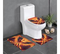 Set di 3 tappetini antiscivolo in flanella, 61 x 40,6 cm, immagine YYHWHJDE Phoenix sul vulcano, spessi e assorbenti, per bagno e WC