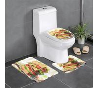 Set di 3 tappetini antiscivolo in flanella, 61 x 40,6 cm, motivo WHJSSF Avocado Sandwich, spessi e assorbenti, per bagno e WC