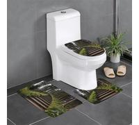 Set di 3 tappetini antiscivolo in flanella 61 x 40,6 cm WHJSHOP Troll scale stampa spessa e assorbente per bagno e WC