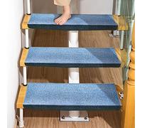 Set di 3 tappetini antiscivolo in gomma per scale per interni ed esterni, per bambini, anziani e animali domestici, colore blu, 61 x 165 cm, sicuro e sicuro per le scale