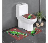 Set di 3 tappetini antiscivolo MJHKXLJ Gecko lucertole stampe a forma di U, strettamente attaccato, assorbente e durevole, spesso e confortevole