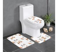 Set di 3 tappetini antiscivolo MJHKXLJ Kitten and Puppy Flying Kite Print U a forma di U tappetino per WC strettamente attaccato, assorbente e durevole, spesso e confortevole