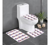 Set di 3 tappetini antiscivolo MJHKXLJ Little Fox on The Pink Planet Stampe a forma di U, strettamente attaccato, assorbente e durevole, spesso e confortevole