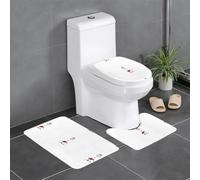 Set di 3 tappetini antiscivolo MJHKXLJ Little House Under The Lighthouse, tappetino per WC a forma di U, strettamente attaccato, assorbente e durevole, spesso e confortevole