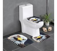 Set di 3 tappetini antiscivolo MSRHIUEF Sharp Eagle Eyes Stamp a forma di U, strettamente attaccati, assorbenti e durevoli, spessi e confortevoli