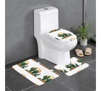 Set di 3 tappetini antiscivolo WHJSHOP Cactus Before Sunset con stampa a forma di U, strettamente attaccati, assorbenti e durevoli, spessi e confortevoli