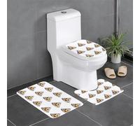 Set di 3 tappetini antiscivolo WHJSHOP Caterpillar con stampa cappello di compleanno a forma di U, strettamente attaccato, assorbente e durevole, spesso e confortevole