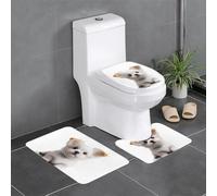 Set di 3 tappetini antiscivolo WHJSHOP Cute Puppy con stampa a forma di U, strettamente attaccati, assorbenti e durevoli, spessi e confortevoli