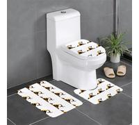 Set di 3 tappetini antiscivolo WHJSHOP Fire Dragon Under The Volcano, tappetino per WC a forma di U, strettamente attaccato, assorbente e durevole, spesso e confortevole