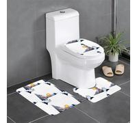 Set di 3 tappetini antiscivolo YYHHAOFA Astronaut accanto all'esplosione di razzi a forma di U, strettamente attaccato, assorbente e durevole, spesso e confortevole