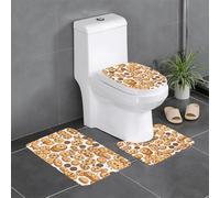 Set di 3 tappetini antiscivolo YYHHAOFA Cookies Food Chocolate Chip Biscotti modello U tappetino WC strettamente attaccato, assorbente e durevole, spesso e confortevole