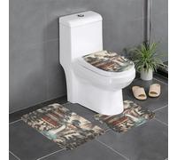 Set di 3 tappetini antiscivolo YYHWHJDE Beautiful Landscape Painting 3 Pattern U a forma di U, strettamente attaccato, assorbente e durevole, spesso e confortevole