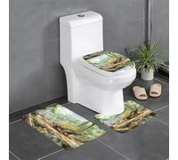 Set di 3 tappetini antiscivolo YYHWHJDE Bunch of Crostacei modello U tappetino WC strettamente attaccato, assorbente e durevole, spesso e confortevole
