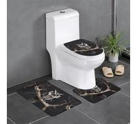 Set di 3 tappetini antiscivolo YYHWHJDE con motivo gufo notturno a forma di U, strettamente attaccati, assorbenti e durevoli, spessi e confortevoli