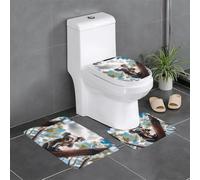 Set di 3 tappetini antiscivolo YYHWHJDE Cute Little Koala Pattern U tappetino WC strettamente attaccato, assorbente e durevole, spesso e confortevole