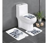 Set di 3 tappetini antiscivolo YYHWHJDE Elephant Mother and Son con stampa a forma di U, strettamente attaccato, assorbente e durevole, spesso e confortevole