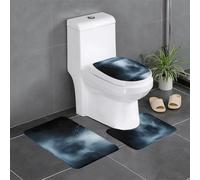 Set di 3 tappetini antiscivolo YYHWHJDE Evil in The Mist Prints, tappetino per WC a forma di U, strettamente attaccato, assorbente e durevole, spesso e confortevole
