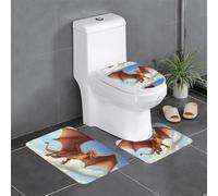 Set di 3 tappetini antiscivolo YYHWHJDE Flying Dragon in The Sky con stampa a forma di U, strettamente attaccato, assorbente e durevole, spesso e confortevole