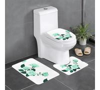 Set di 3 tappetini antiscivolo YYHWHJDE Jade Roses con stampa a forma di U, strettamente attaccato, assorbente e durevole, spesso e confortevole