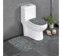 Set di 3 tappetini antiscivolo YYHWHJDE Math Geometry Geek Calculus Pattern U tappetino WC strettamente attaccato, assorbente e durevole, spesso e confortevole