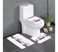 Set di 3 tappetini antiscivolo YYHWHJDE Pink Boat in The Starry Sky Pattern U a forma di U, strettamente attaccato, assorbente e durevole, spesso e confortevole