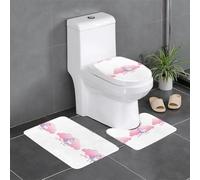 Set di 3 tappetini antiscivolo YYHWHJDE Pink Unicorn in the Clouds Pattern U a forma di U tappetino per WC strettamente attaccato, assorbente e durevole, spesso e confortevole