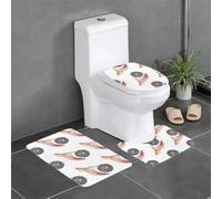 Set di 3 tappetini antiscivolo YYHWHJDE Planet sul palmo della tua mano Tappetino per WC a forma di U, strettamente attaccato, assorbente e durevole, spesso e confortevole