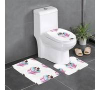 Set di 3 tappetini antiscivolo YYHWHJDE Puppy in una scatola regalo modello U tappetino WC strettamente attaccato, assorbente e durevole, spesso e confortevole