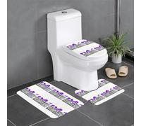 Set di 3 tappetini antiscivolo YYHWHJDE Purple Morning Glory in The Fence modello U tappetino WC strettamente attaccato, assorbente e durevole, spesso e confortevole