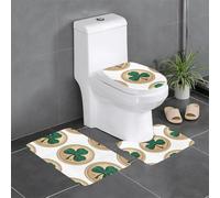 Set di 3 tappetini antiscivolo YYHWHJDE Shamrock con stampa di monete dorate a forma di U, strettamente attaccati, assorbenti e durevoli, spessi e confortevoli
