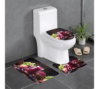 Set di 3 tappetini antiscivolo YYHWHJDE Sweet and Sour Grape Juice Stampe a forma di U, strettamente attaccato, assorbente e durevole, spesso e confortevole