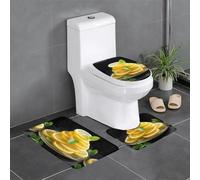 Set di 3 tappetini antiscivolo YYHWHJDE Sweet and Sour Lemon Slices Stampe a forma di U, strettamente attaccato, assorbente e durevole, spesso e confortevole