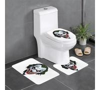 Set di 3 tappetini antiscivolo YYHWHJDE The Clown Under The Mask Pattern U-Shaped Toilet Floor Mat, strettamente attaccato, assorbente e durevole, spesso e confortevole