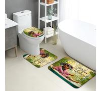 Set di 3 tappetini da bagno a forma di bassotto, rilassanti spa cane arte assorbente antiscivolo tappeti da bagno a forma di U lavabili, estate accogliente casa ad asciugatura rapida in memory foam