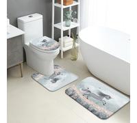 Set di 3 tappetini da bagno a forma di cavallo magico, con unicorni magici, assorbenti, antiscivolo, a forma di U, lavabili, invernali, ad asciugatura rapida, in flanella