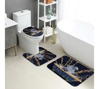 Set di 3 tappetini da bagno a forma di ippopotamo, con divertente design a forma di animale, assorbente, antiscivolo, lavabile, per la stanza dei giochi dei bambini, ad asciugatura rapida, in memory