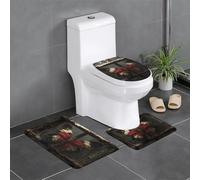 Set di 3 tappetini da bagno antiscivolo, 61 x 40,6 cm, motivo: farfalla WHJDPP The Imprisoned, rettangolare, a forma di U e a forma di O, per WC, toeletta e bagno